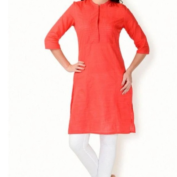 W FOR WOMEN PINK KURTA TUNIC PAKISTANI SIZE 6 CORAL - Picture 4 of 13